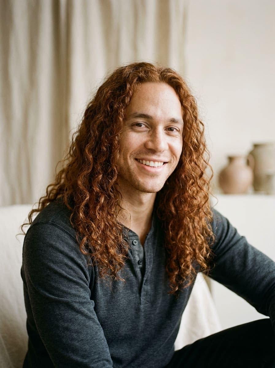 Creative director with curly hair